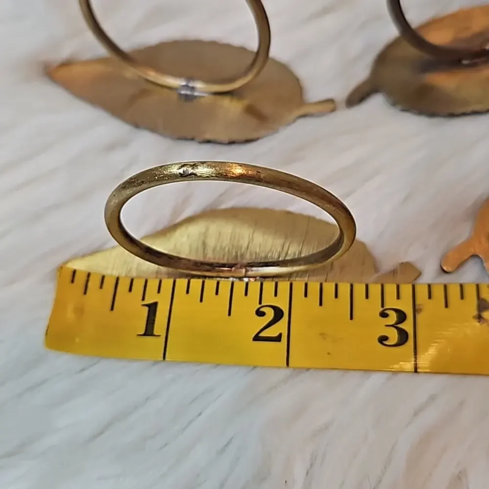 Bronze Metal Leaf Napkin Ring Set of 4